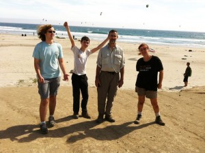 Gabriel, Neil, Steve and me at Waddell Beach after having hiked 20+ miles from the mountains 